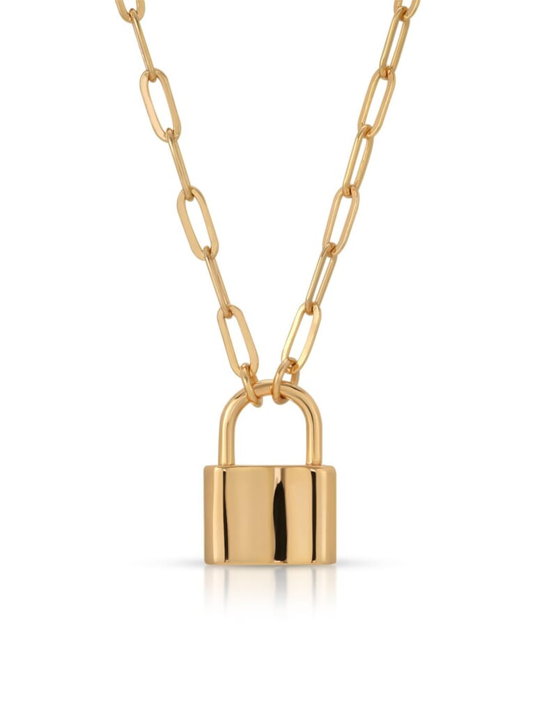 Joy Dravecky | Monaco Lock Necklace in Gold| FashionPass