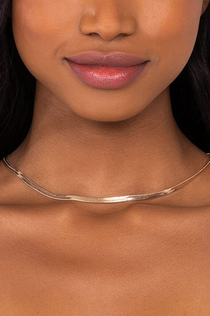 Joy Dravecky Plain Herringbone Necklace in Gold FashionPass