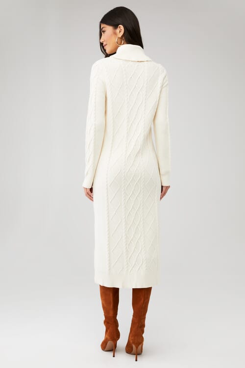 (取寄) ショウ ミー ユア ムームー レディース モントリオール ミディ ドレス Show Me Your Mumu women Montreal Midi Dress Black Cable Knit Show Me Your Mumu | Montreal Midi Dress in Cream Cable Knit