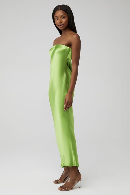 Bec and bridge shop green silk dress