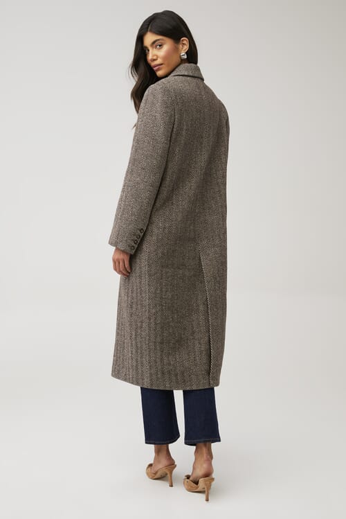 ASTR | Morana Coat in Brown Herringbone| FashionPass