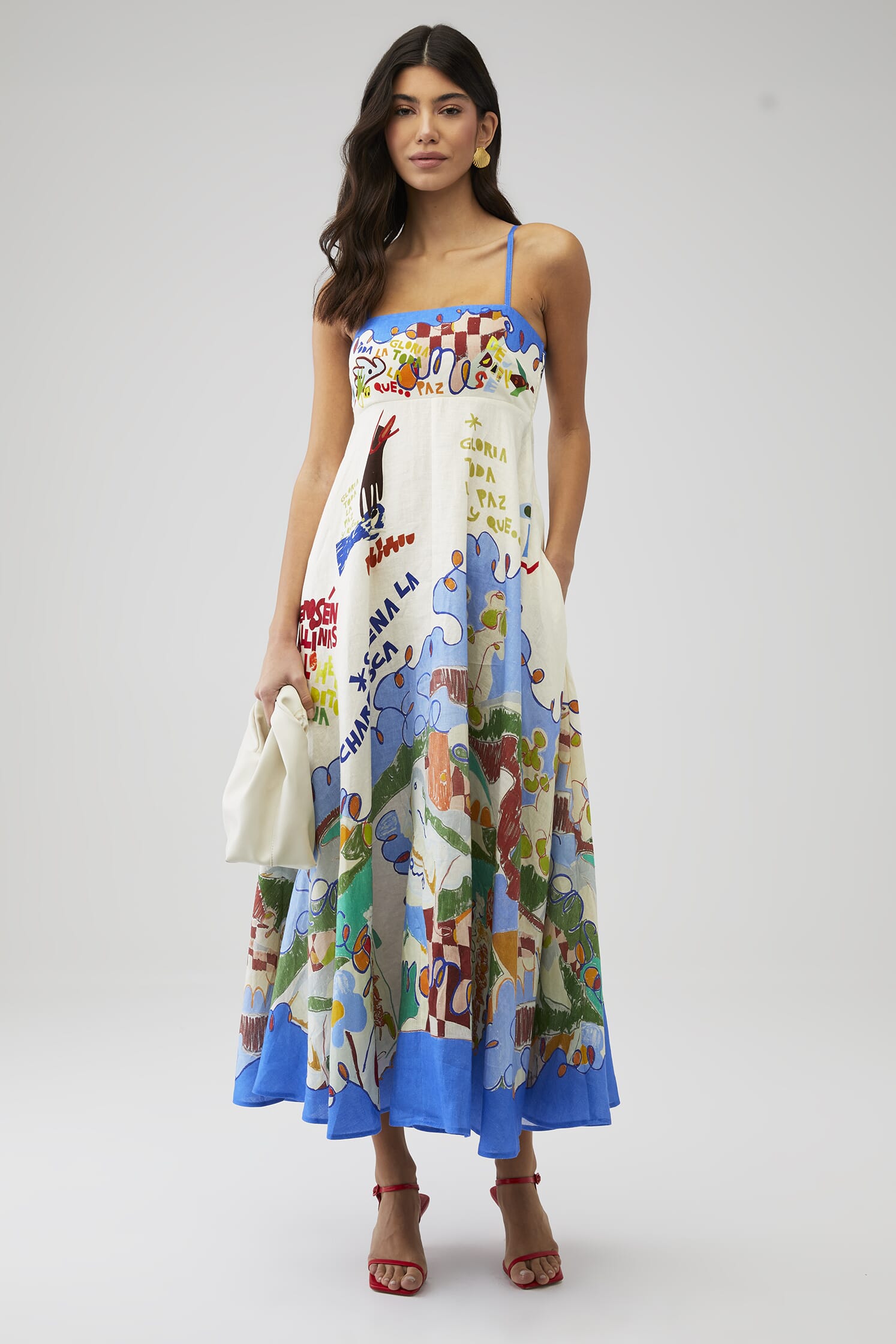 knee length dresses for ladies Wave Midi Dress Blue main image 0