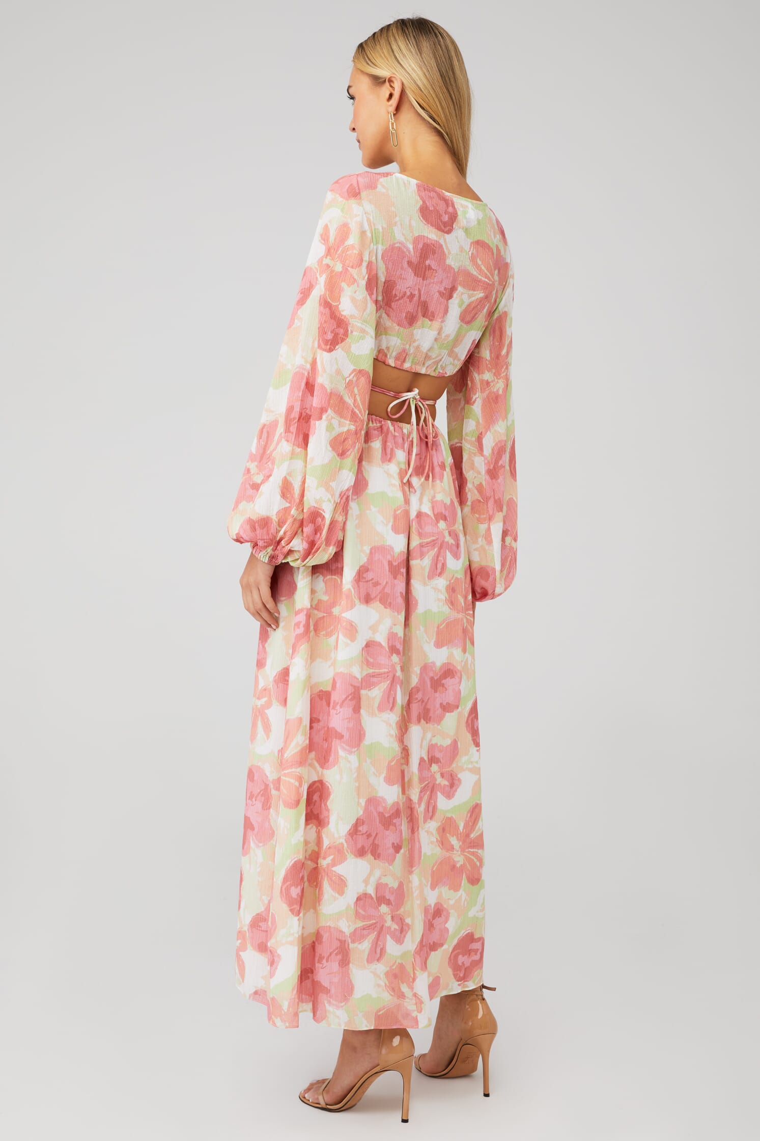 watercolour maxi dress Multi Plisse Strappy Boho Watercolor Ruffle Maxi Dress