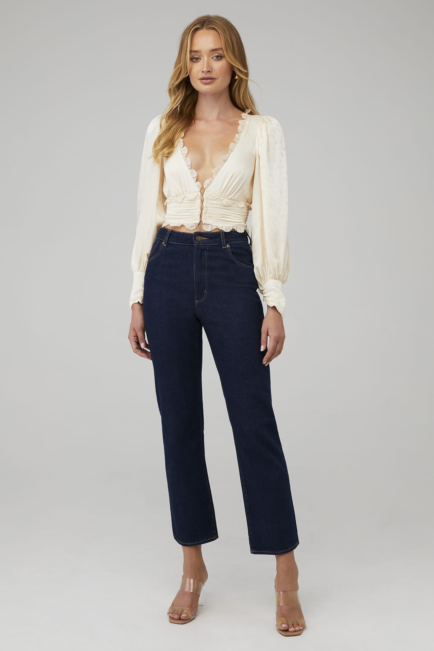 For Love & Lemons | Natalie Crop Top in Ivory| FashionPass
