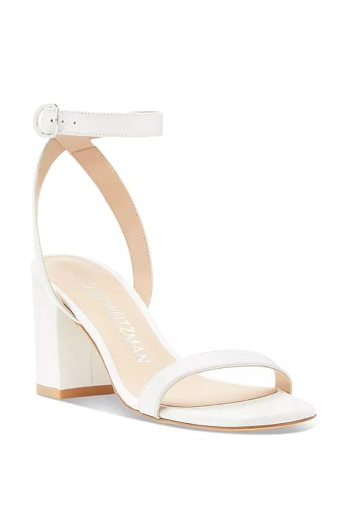 Stuart Weitzman | Nearlybare Sandal in White| FashionPass