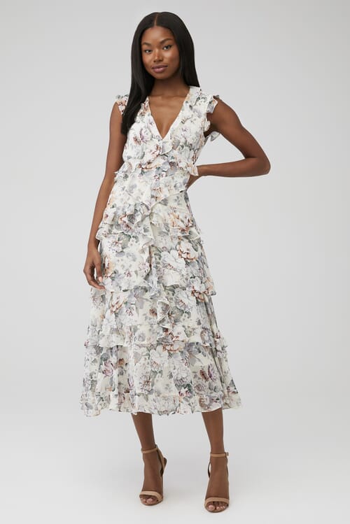 Bardot | Nelly Floral Dress in Ivory Floral| FashionPass