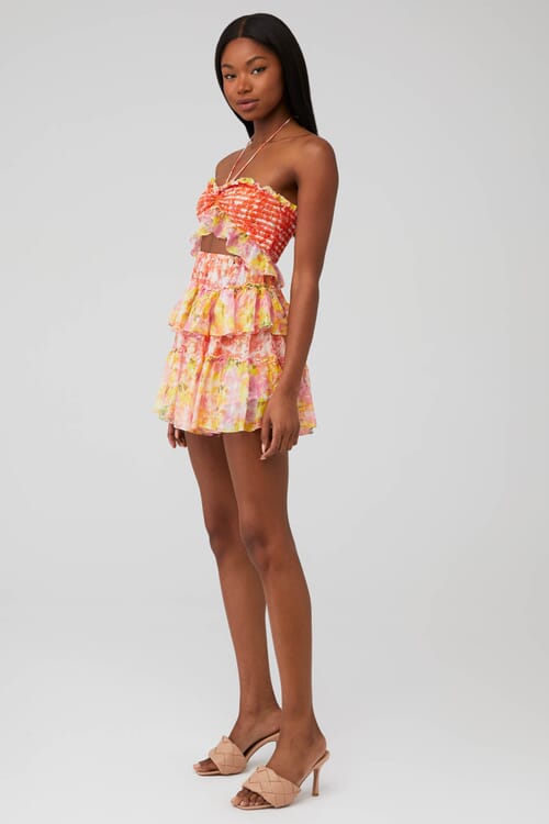 Rococo Sand | Nesh Cutout Dress in Orange/Yellow| FashionPass