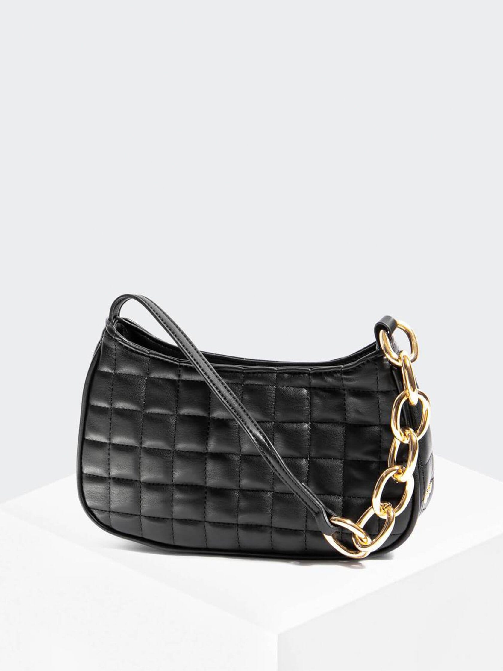 Quilted Detail Baguette Bag