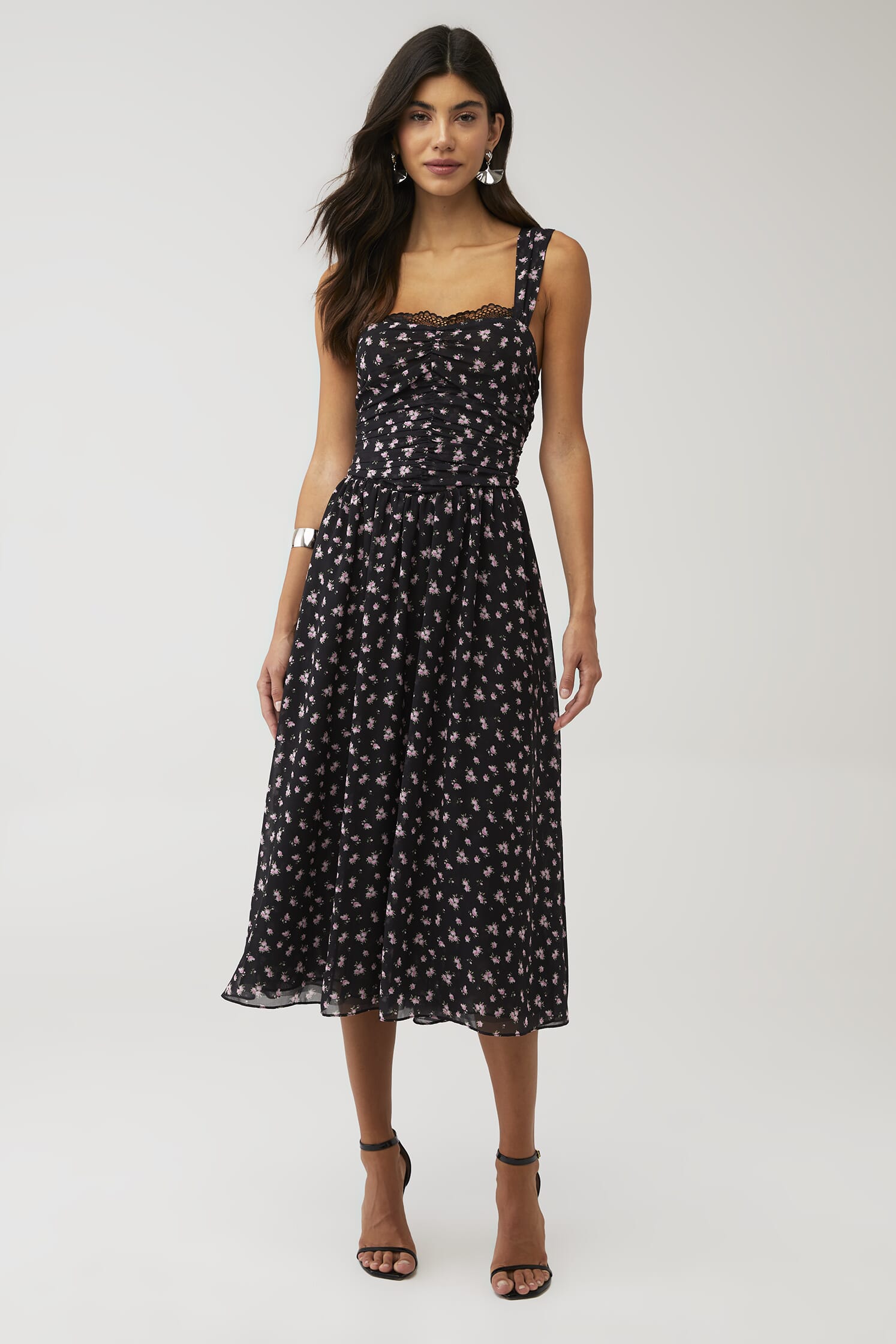 For Love & Lemons | Noa Midi Dress in Black| FashionPass For Love & Lemons | Noa Midi Dress in Black| FashionPass