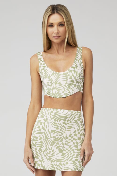 For Love & Lemons | Nomi Crop Top in Green| FashionPass