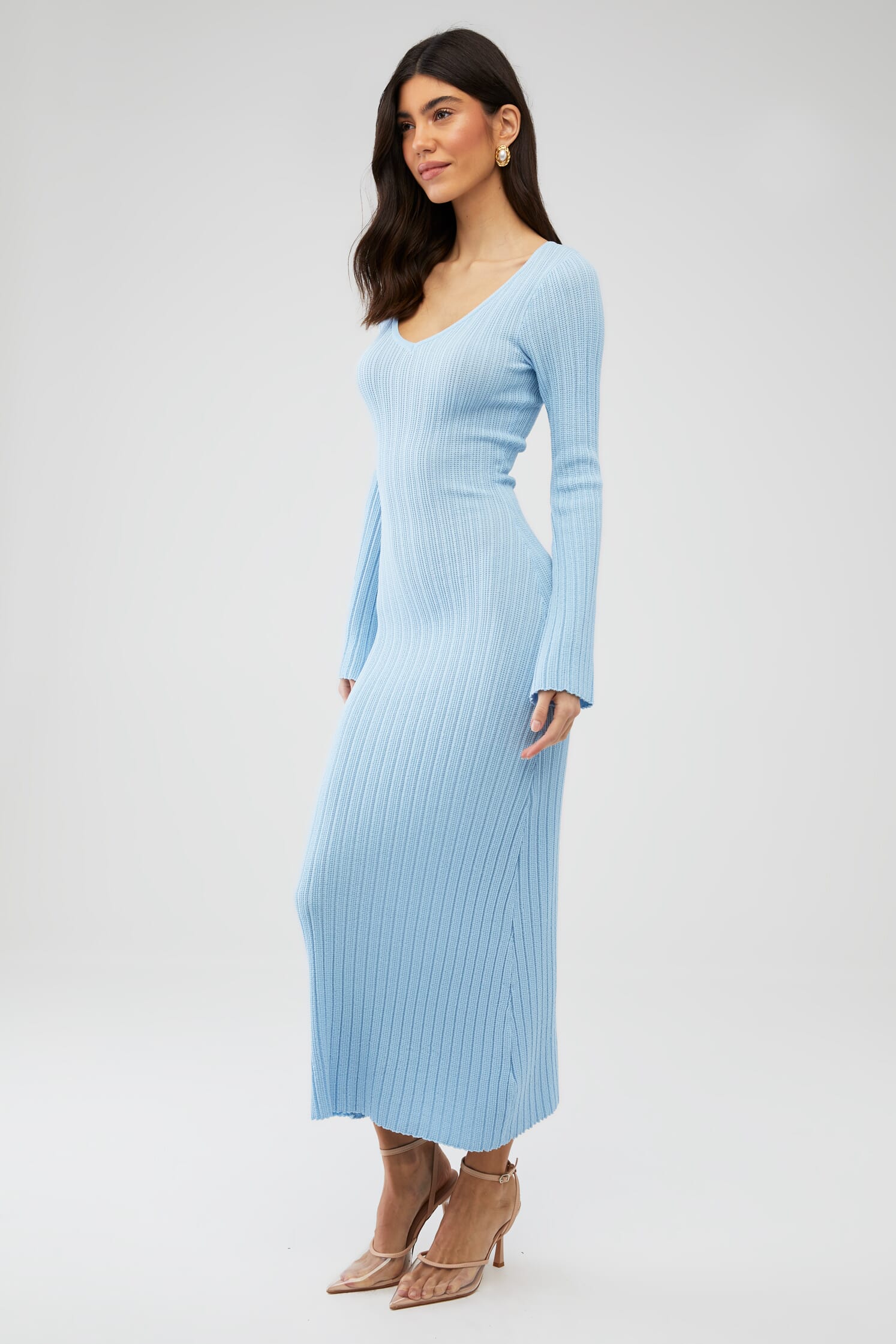 MINKPINK | Odessa Knit Midi Dress in Sky Blue| FashionPass