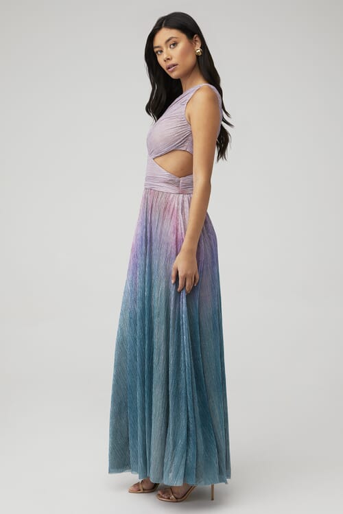 OMBRE ONE SHOULDER MAXI DRESS