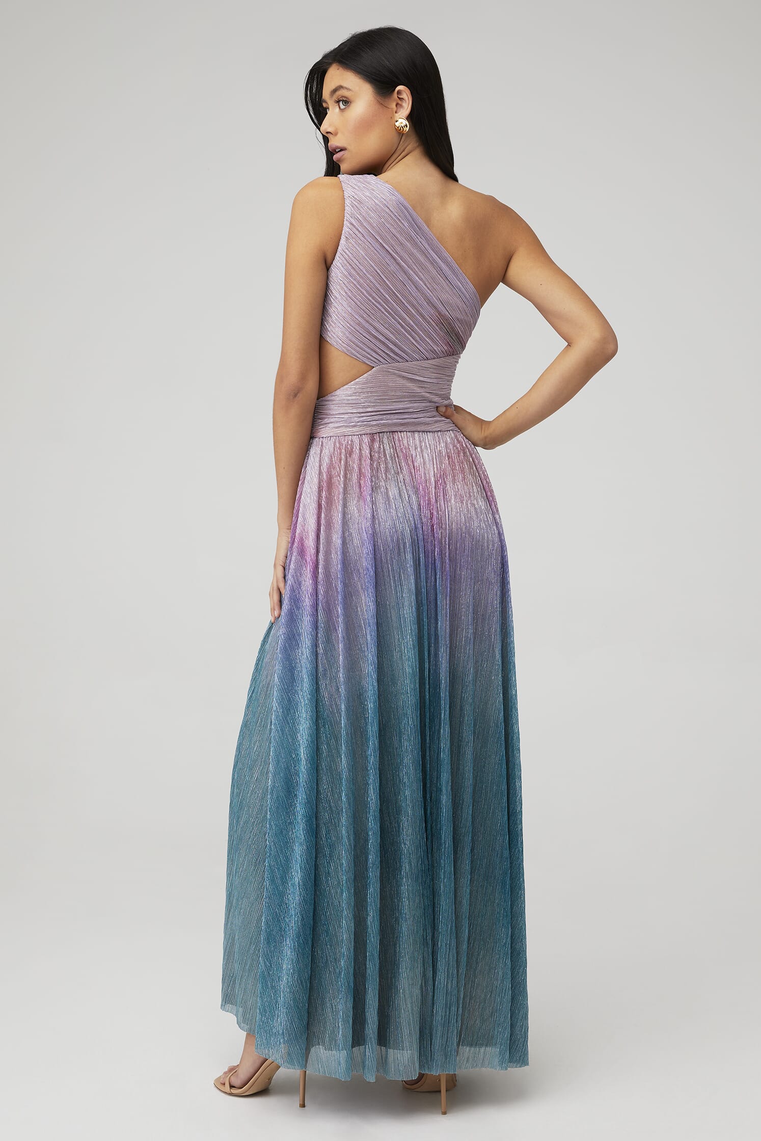 PatBO, Ombre One Shoulder Maxi Dress in Sirenuse