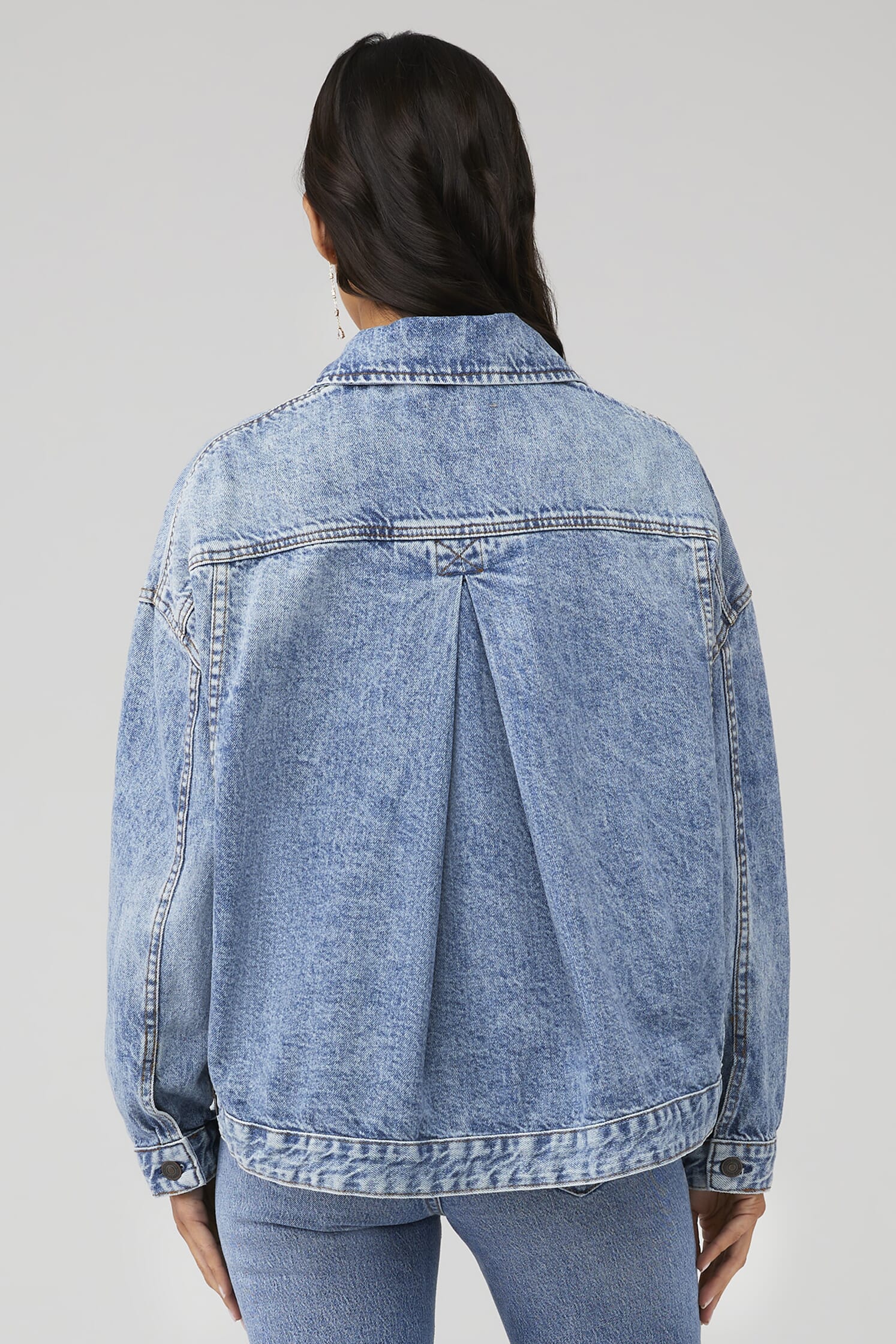 Free People Opal Swing Denim Jacket in Ocean Night FashionPass