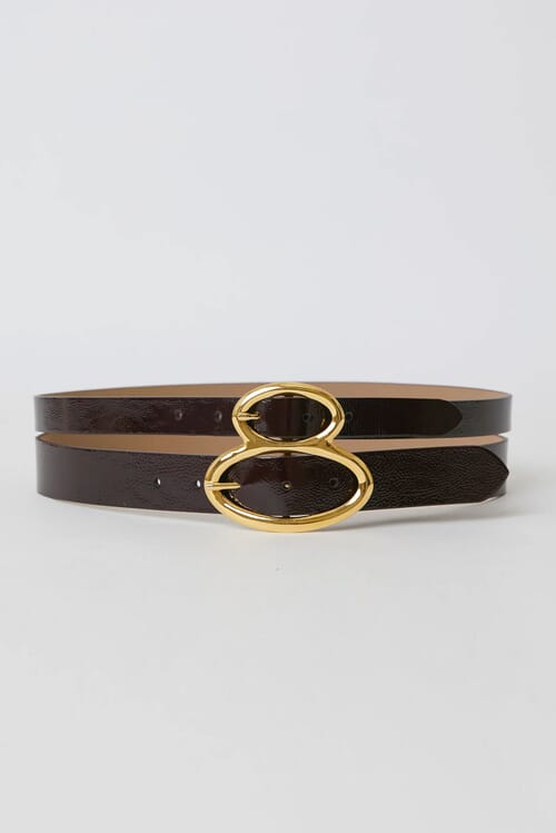 B Low the Belt Ophelia Gloss Belt in Fig Gold FashionPass