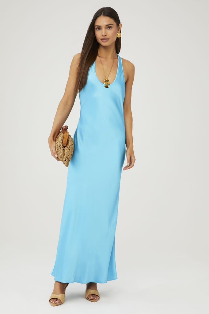 princess polly baby blue dress Rosalyn Maxi Dress in Blue  Dress Rentals by Neish