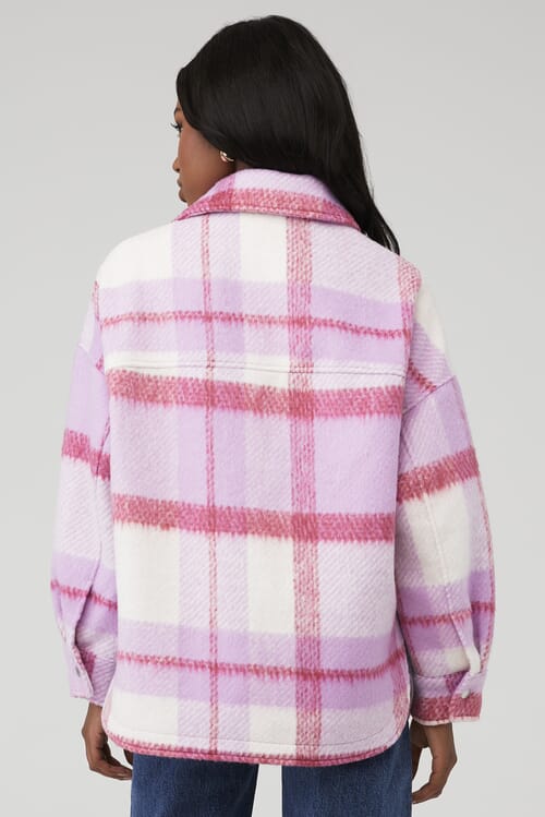 ジャケット・アウター Eaphi WOOL LIKE CHECK JACKET Ena Pelly | Ophelia Wool Shacket in Spiced Coral Check| FashionPass