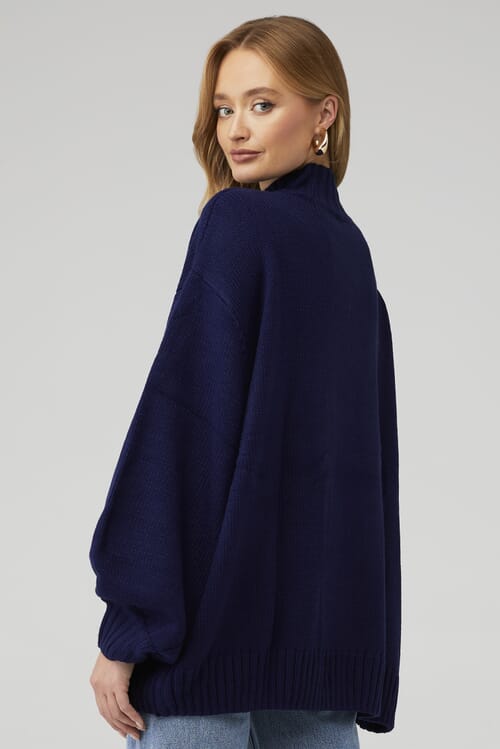 WeWoreWhat | Oversized Mock Neck Sweater in Navy| FashionPass