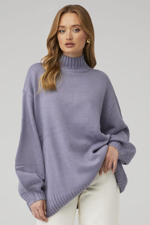 Oversized mock turtleneck sweater best sale