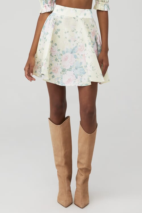 For Love & Lemons | Celine Mini Skirt in Pink| FashionPass