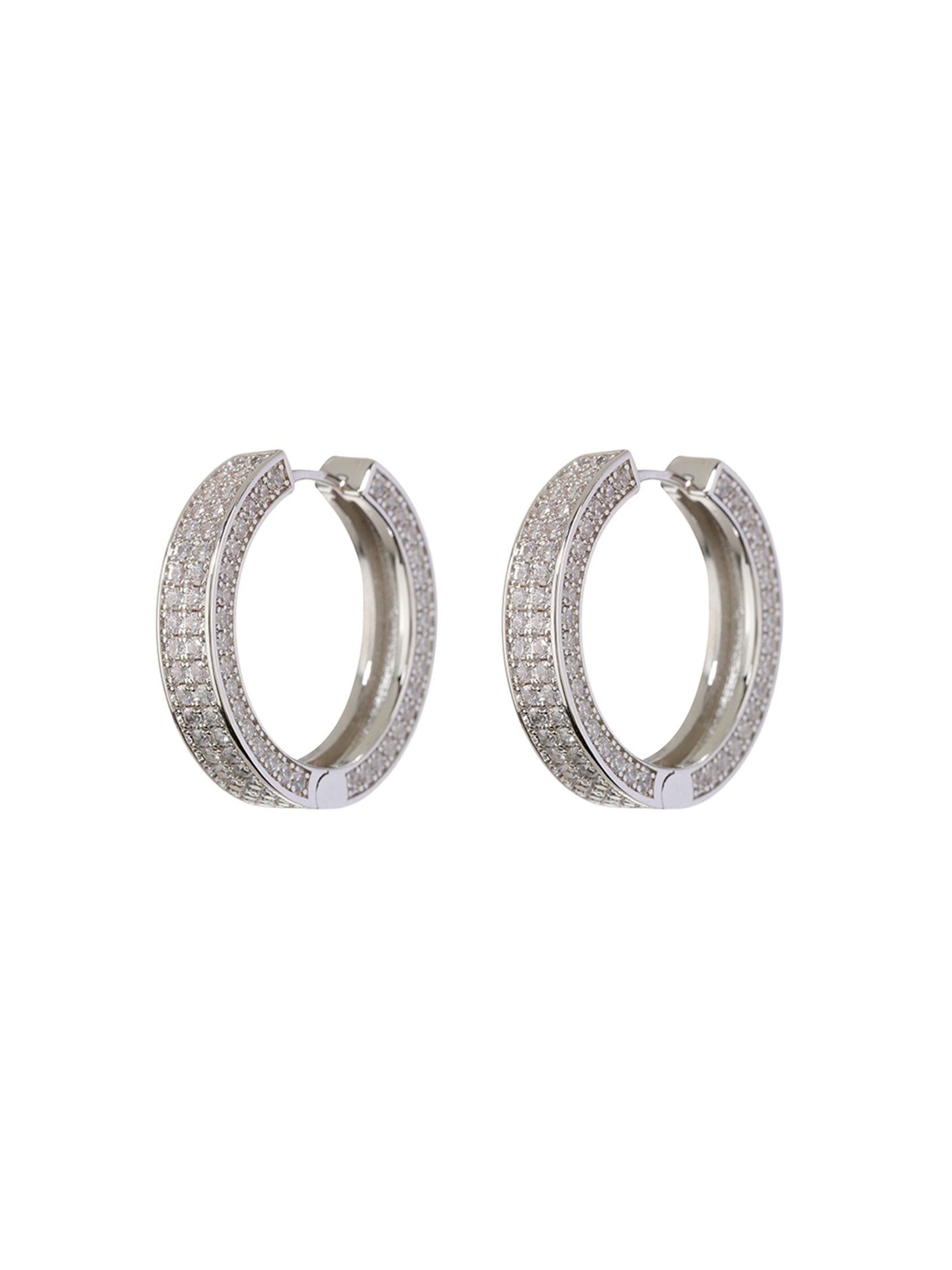 Luv Aj | Pave Coco Hinge Hoops in Silver| FashionPass