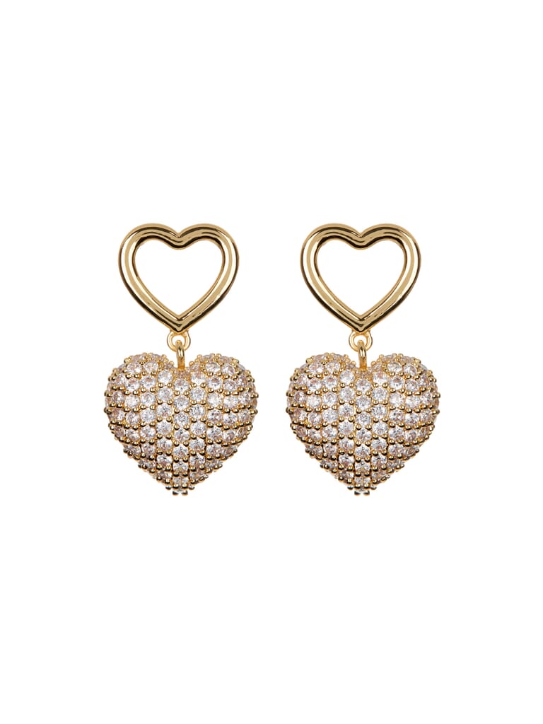 Luv Aj | Pave Puffy Heart Earrings in Gold| FashionPass