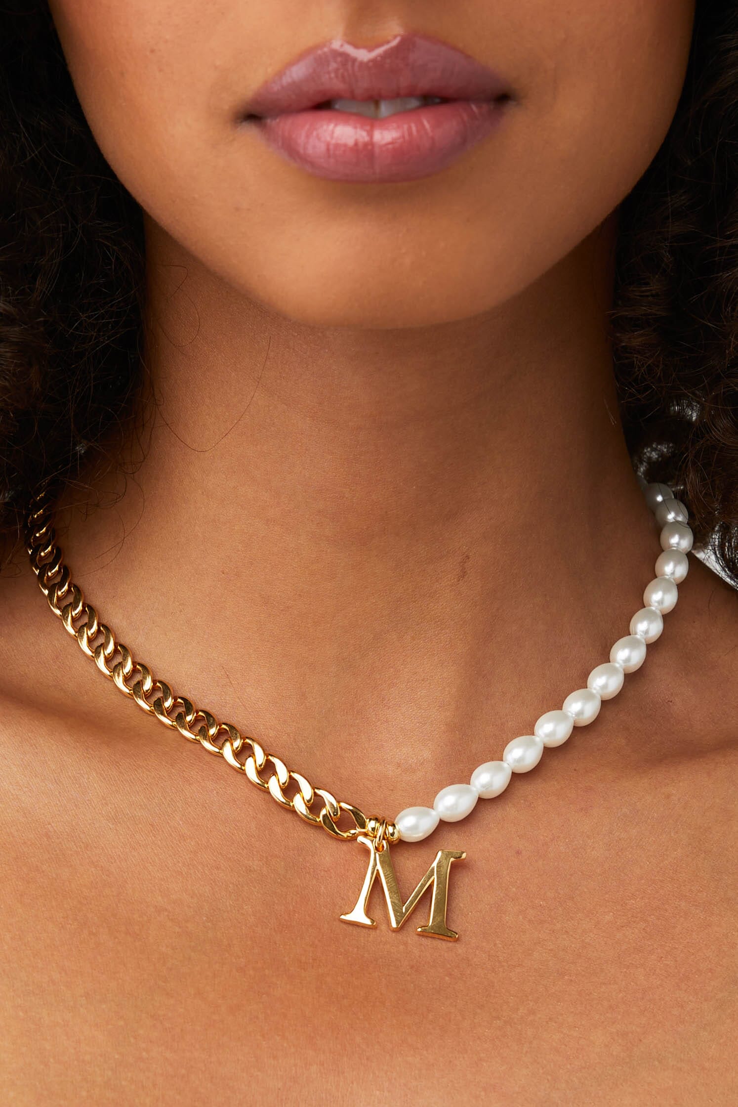 Pearl and Chain Initial Necklace – Joolz by Martha Calvo