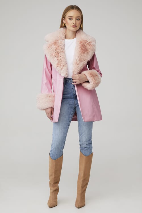 M me eme Ribbon fake fur coat エムミーエメ　ピンク M me eme Ribbon fake fur coat エムミーエメ ピンク M me eme