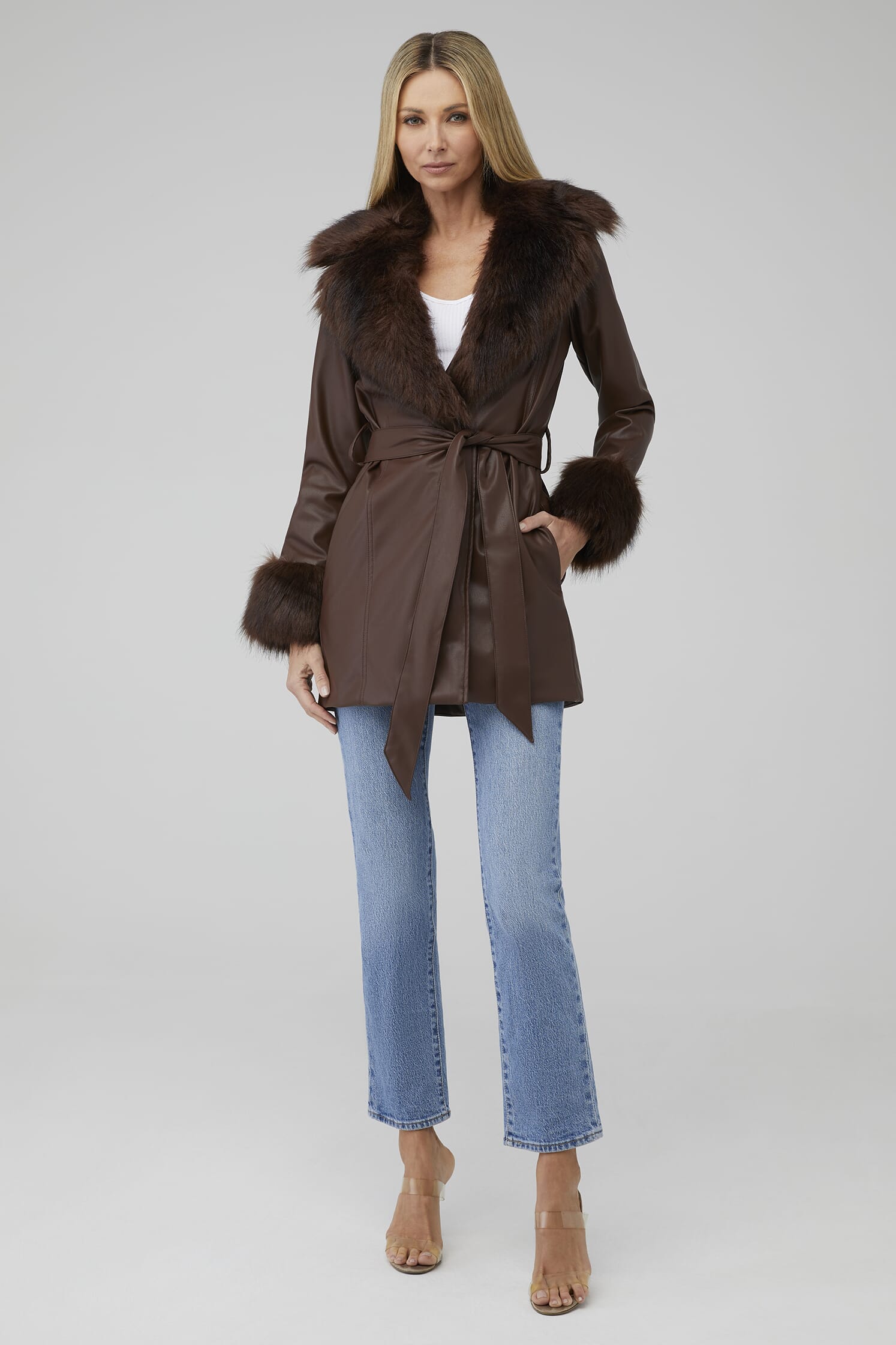 Show Me Your Mumu | Penny Lane Coat in Cocoa Faux Leather | FashionPass