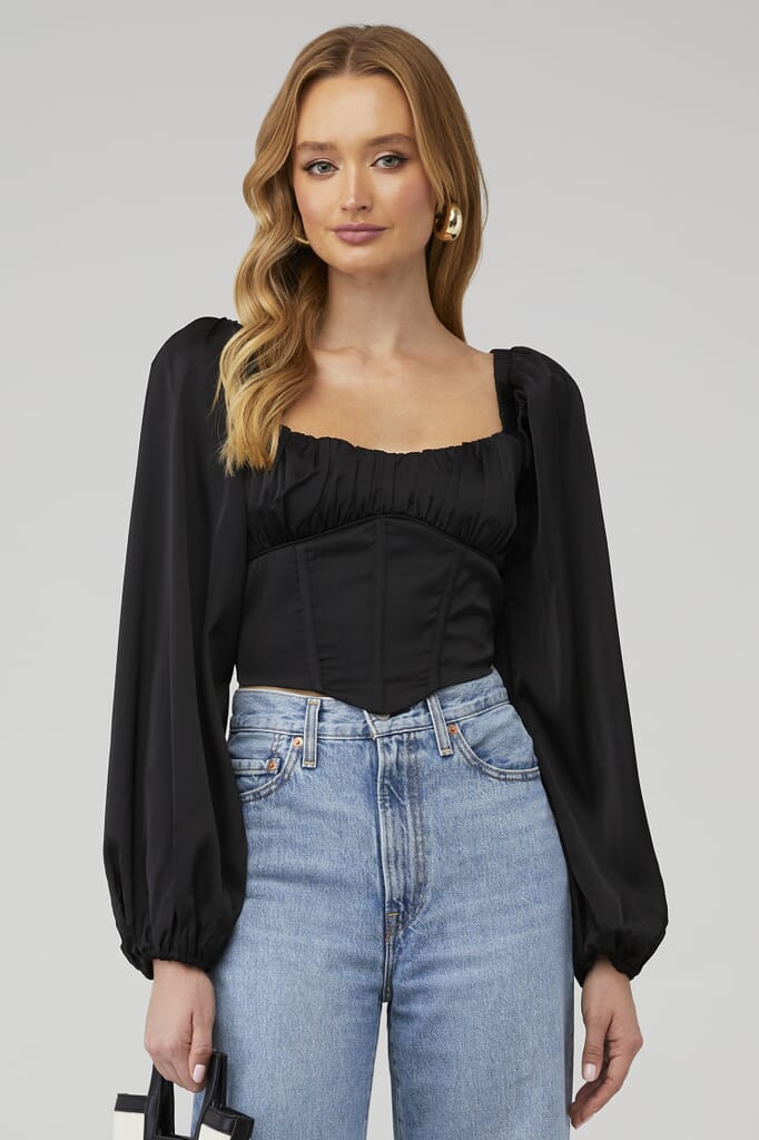 Shona Joy, La Lune High Waisted Tailored Pant in Black