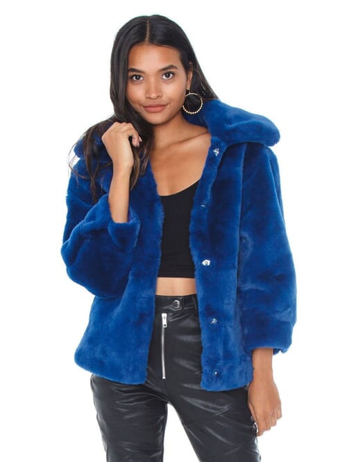 Faux fur jacket bardot sale