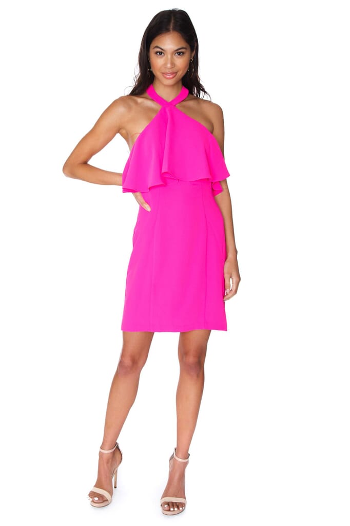 Amanda Uprichard Piazza Mini Dress in Hot Pink