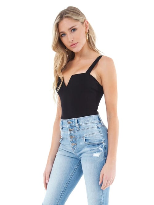 Free People Womens Pippa V-Wire Bodysuit