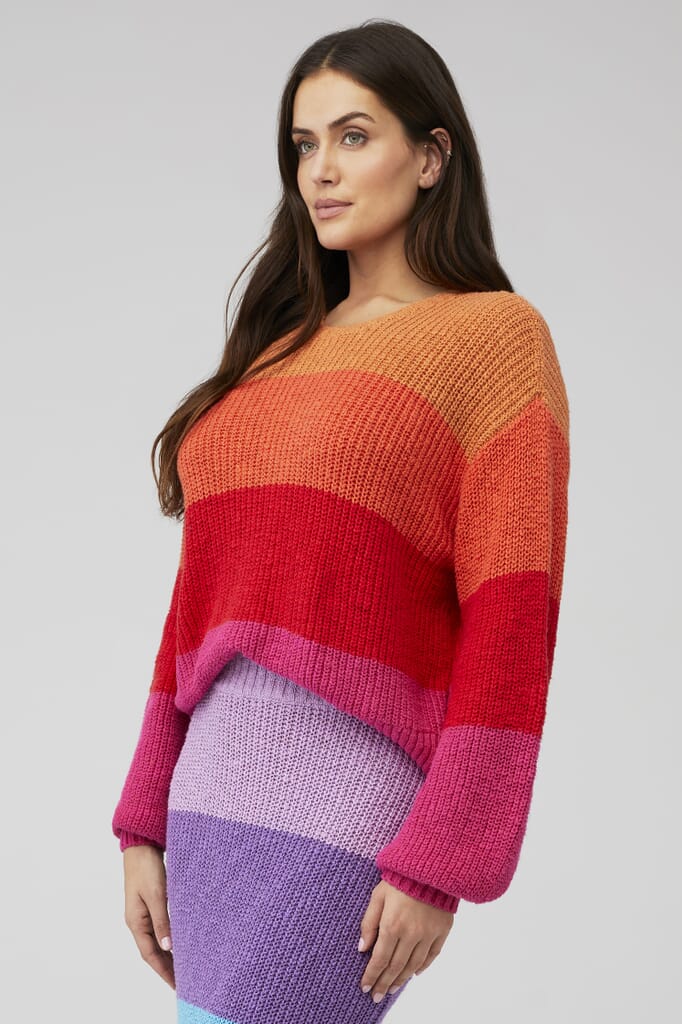 Show Me Your Mumu, Pismo Sweater in Sunrise Stripe