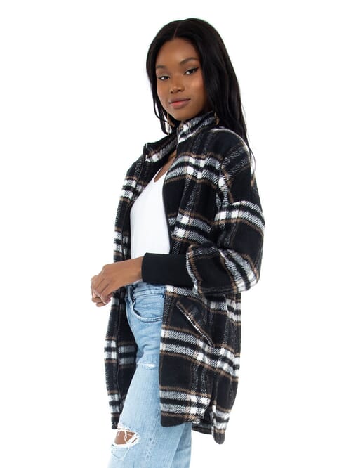 BB Dakota Plaid Times Coat in Black FashionPass