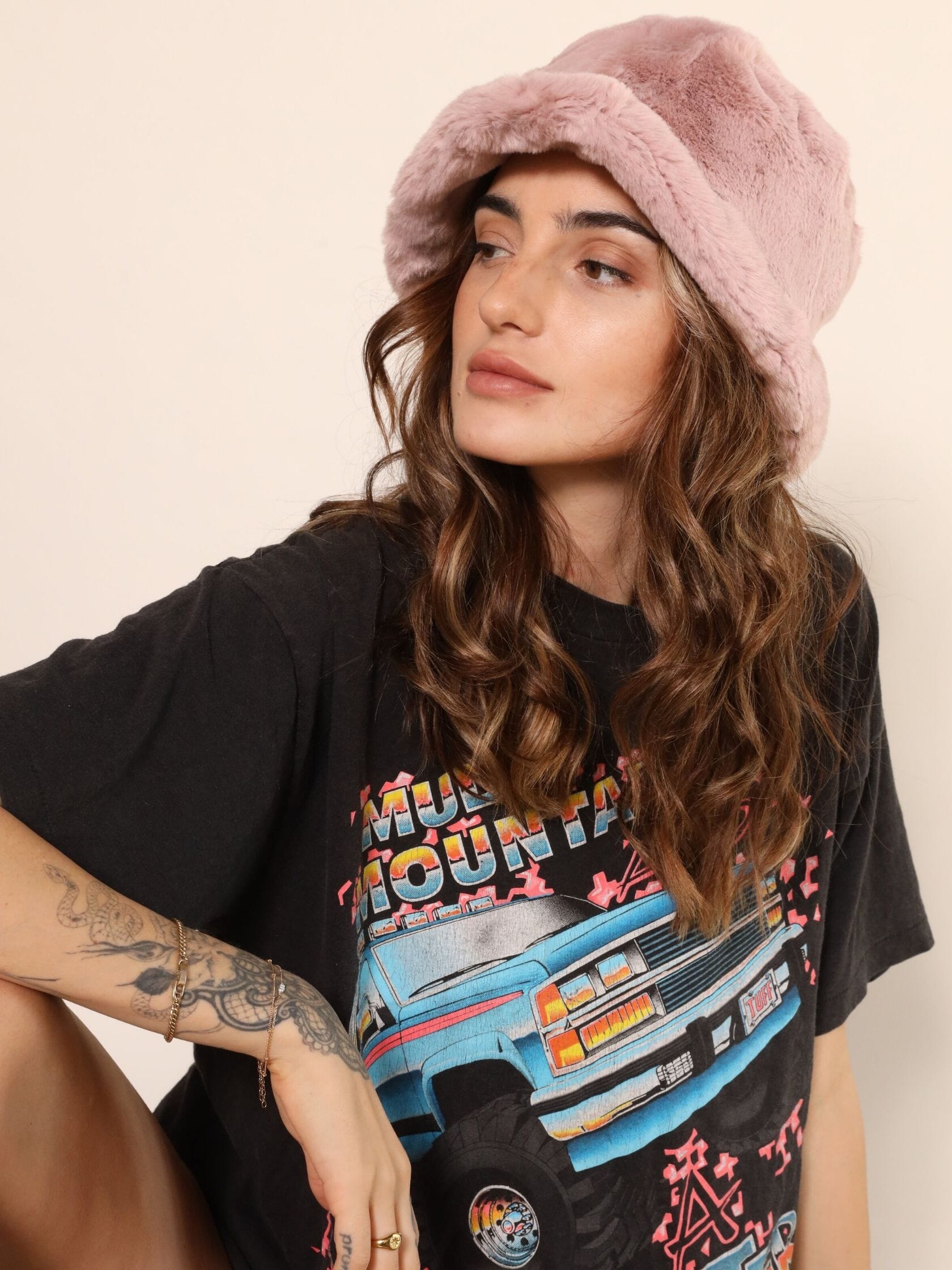 Plush Pink Women\'s Hat Plush hat neon pink | neon-pink | STD | 44251846200 main image 2