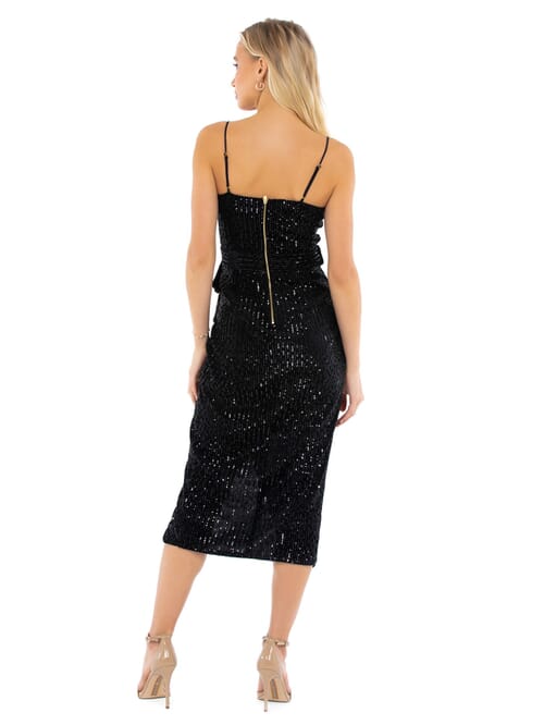 saylor black sequin farrah dress