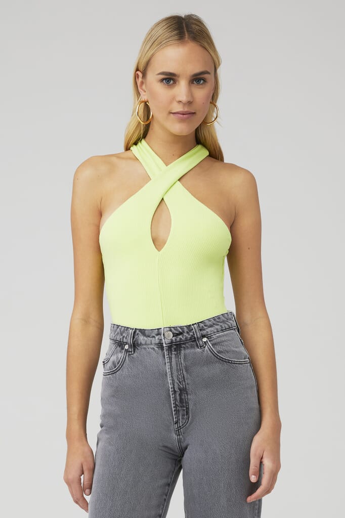 ASTR, Priya Bodysuit in Lime