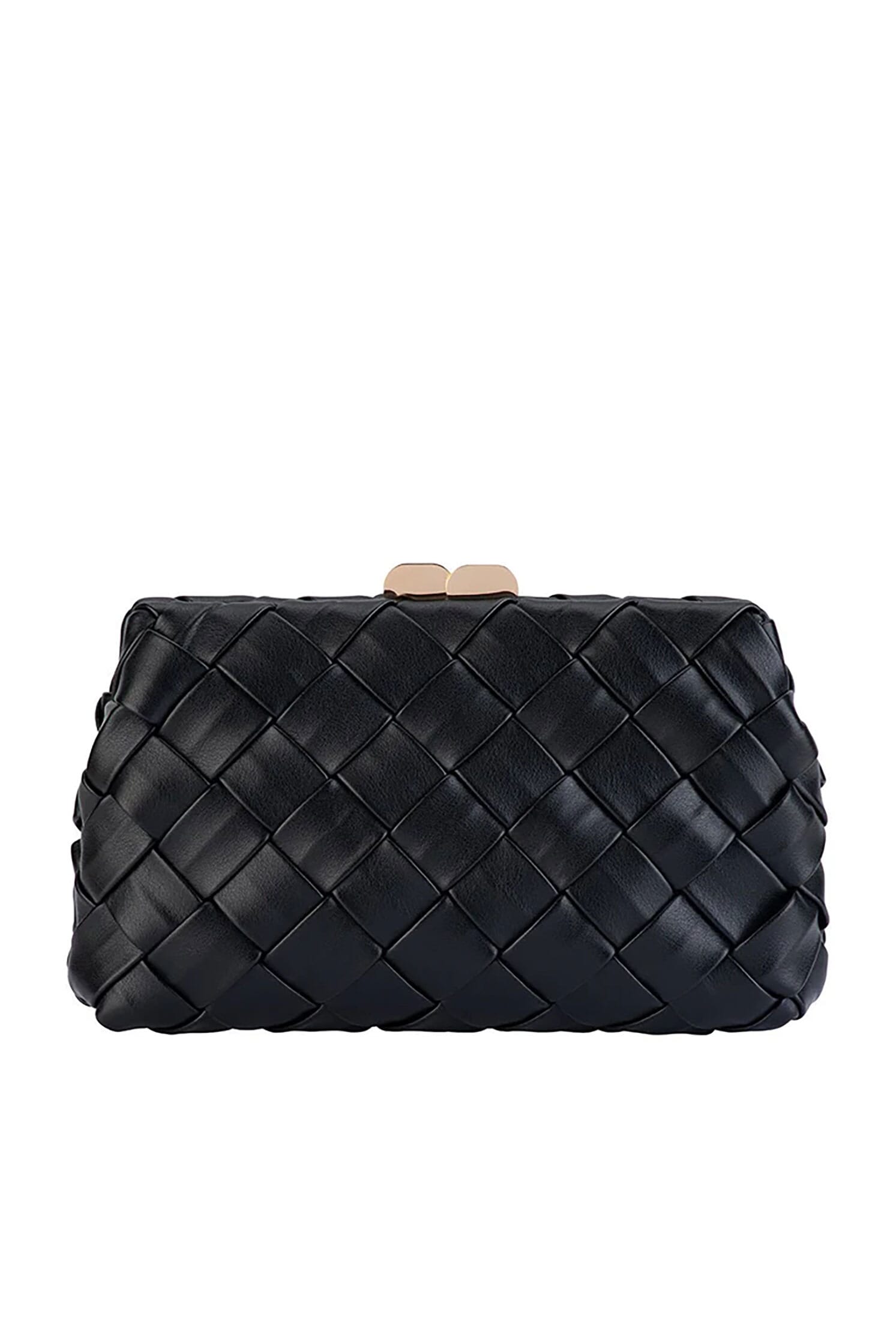 Olga Berg Quinn Woven Clutch in Black| FashionPass