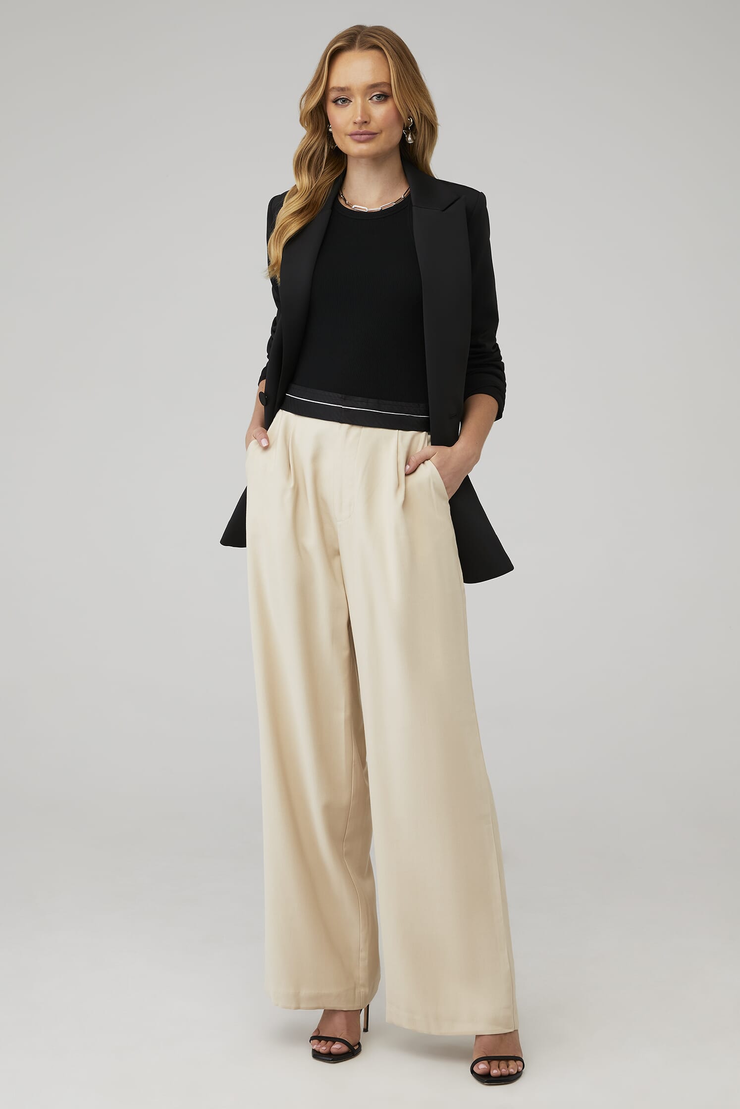 REBECCA Sequin Flare High-Waisted Pants