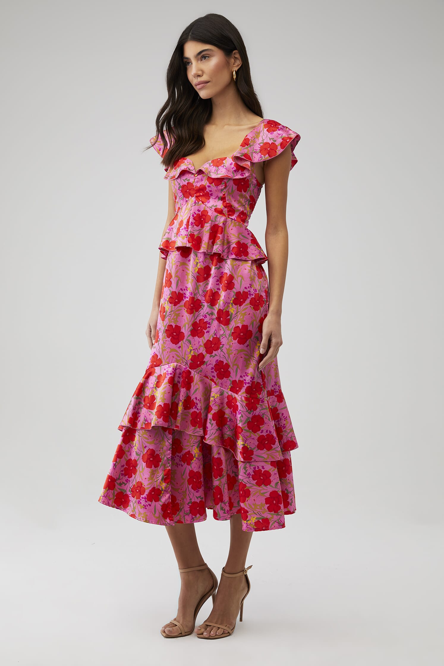 slim fit dress slacks Greta Dress ~ Cottage Floral Multi Stretch – Show Me Your Mumu main image 1