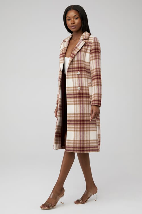 MINKPINK | Riley Check Coat in Multi| FashionPass