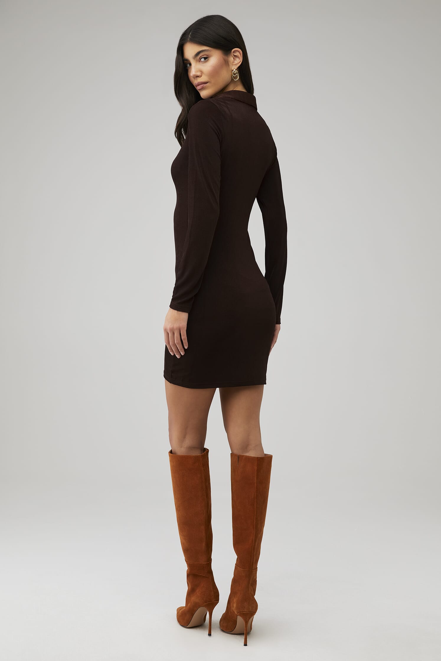 PEPPERMAYO | Ring My Bell Mini Dress in Chocolate Brown| FashionPass