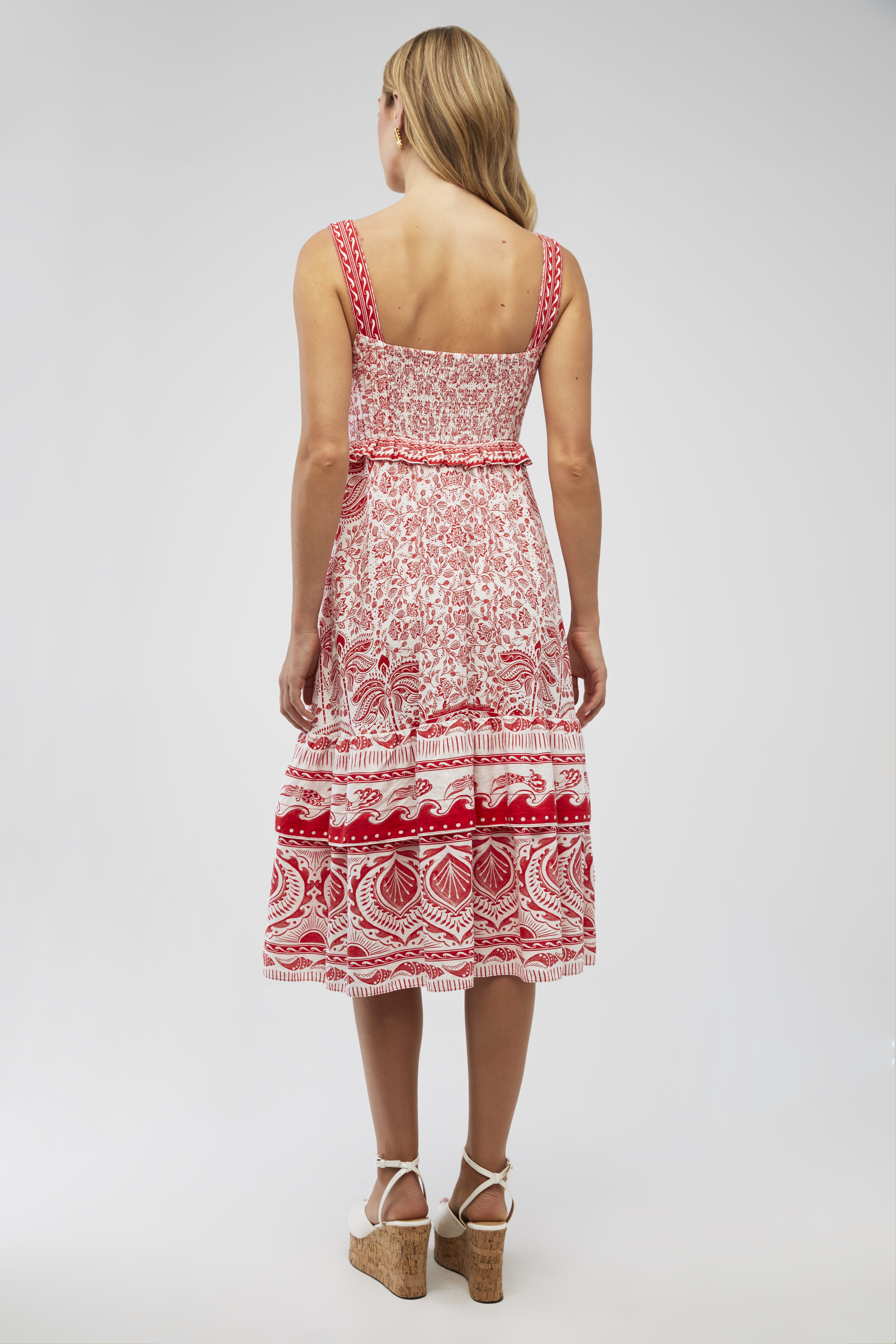 open lace back dress Black Rosalia Artisanal Lenzing™ Ecovero™ Euroflax™ Midi Dress main image 1