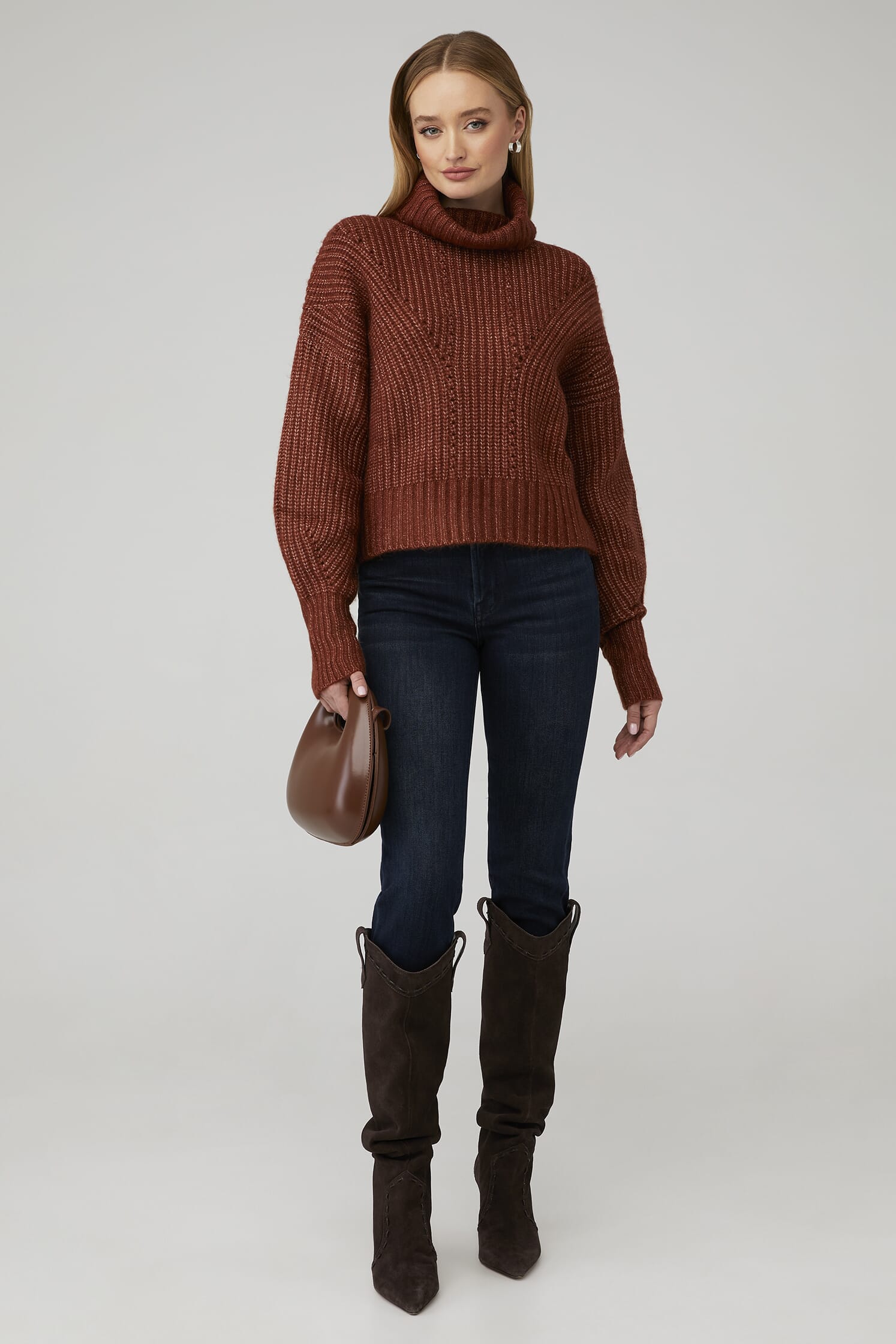 Varley Rogan Cropped Knit in Smoked Paprika FashionPass