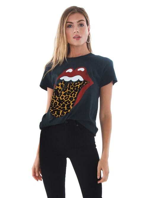 Rolling stones leopard tongue tee Clearance