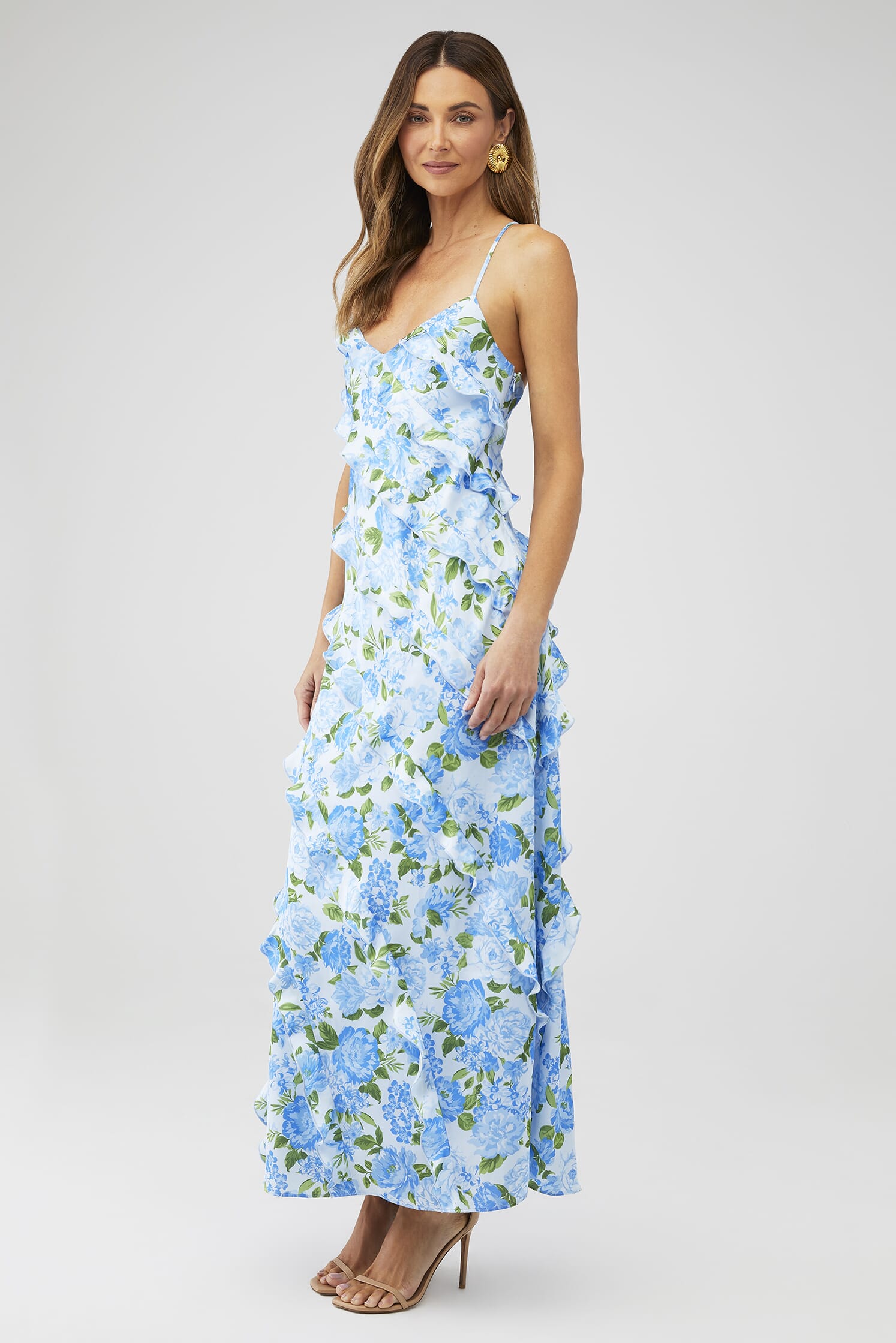 show me your mumu blue dress Jasmine Halter Maxi Dress, in Baby Blue Luxe Satin, Size: Small | Show Me Your Mumu