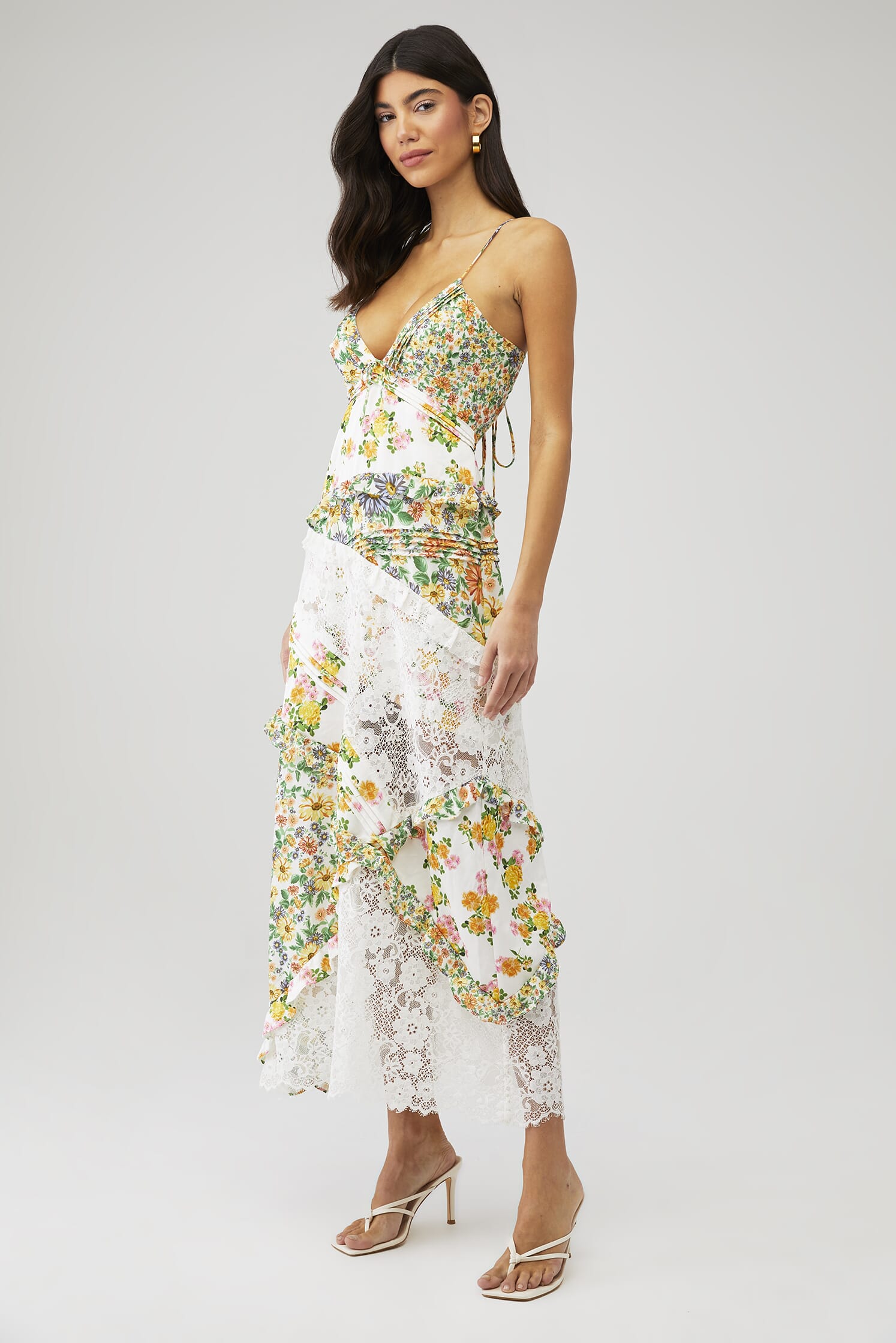 For Love & Lemons | Rosalyn Maxi Dress in Marigold Green| FashionPass