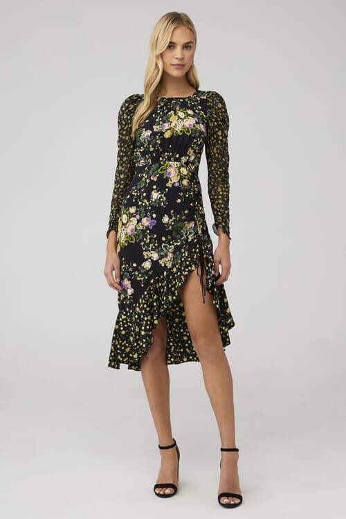 For love and lemons ross midi floral sale dress