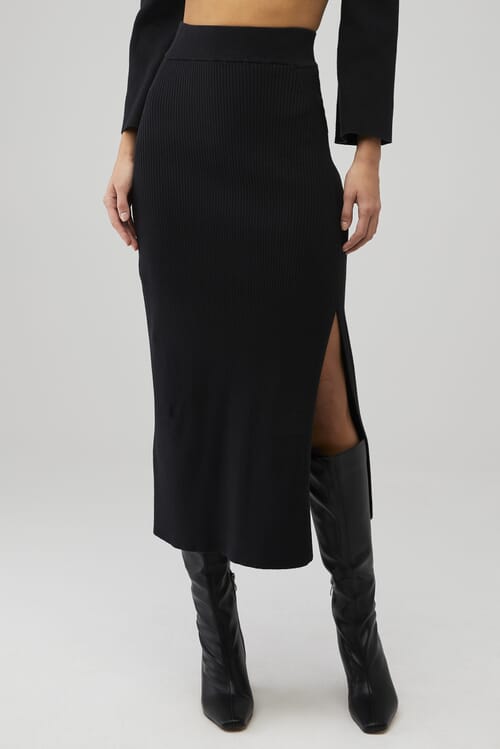 Splendid | Rumi Rib Skirt in Black| FashionPass